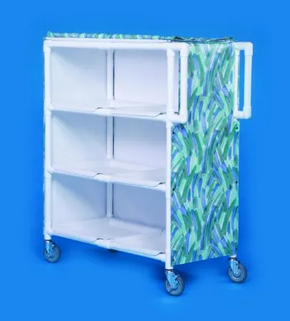 IPU - Standard Line - VL LC243 - Linen Cart With Cover Standard Line 3 Shelves Pvc 3 Inch Twin Casters