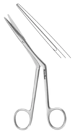 Integra Lifesciences - MeisterHand - MH20-160 - Nasal Scissors Meisterhand Knight 6-1/4 Inch Length Surgical Grade Stainless Steel Nonsterile Finger Ring Handle Side Angled Blunt Tip / Blunt Tip