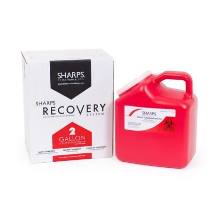 Sharps Compliance - The Sharps Disposal By Mail System PRO-TEC - 12000-012 - The Sharps Disposal By Mail System PRO TEC Mailback Sharps Container The Sharps Disposal By Mail System PRO TEC Red Base 11 H X 6 W X 9 L Inch Vertical Entry 2 Gallon