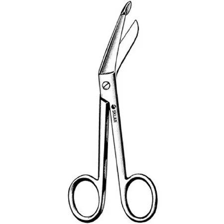 Sklar - 11-1072LFT - Bandage Scissors Sklar Lister 7-1/4 Inch Length OR Grade Stainless Steel Left Handed Finger Ring Handle Angled Blunt Tip / Blunt Tip