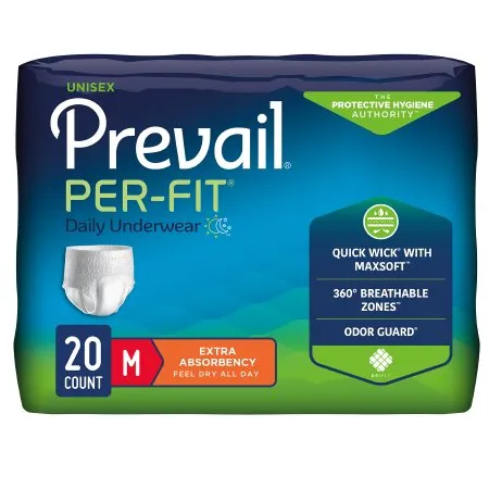 First Quality - Prevail Per-Fit - PF-512 - Prevail Per Fit Unisex Adult Absorbent Underwear Prevail Per Fit Pull On with Tear Away Seams Medium Disposable Heavy Absorbency