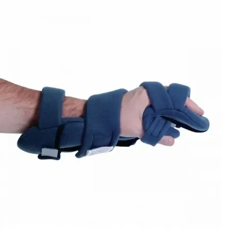 Patterson Medical Supply - From: 79060401 To: 79060402 - Patterson medical Rolyan HANZ Antimicrobial Contracture Wrist / Hand / Finger Orthosis Rolyan HANZ Antimicrobial Fabric Left Hand Blue Large