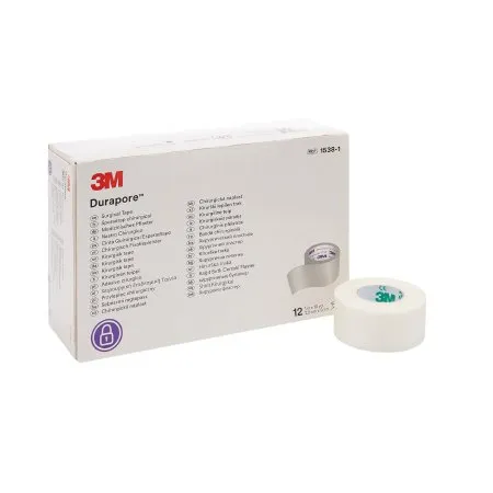 3M - 1538-1 - Durapore Medical Tape Durapore White 1 Inch X 10 Yard Silk Like Cloth NonSterile