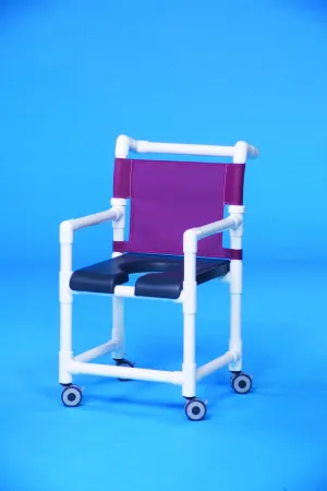 IPU - SC717G - Shower Chair ipu Fixed Arms PVC Frame Mesh Backrest 17-1/4 Inch Seat Width 300 lbs. Weight Capacity