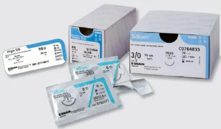 Tissue Seal - Silkam - C0266647 - Nonabsorbable Suture Without Needle Silkam Silk Braided Size 4-0