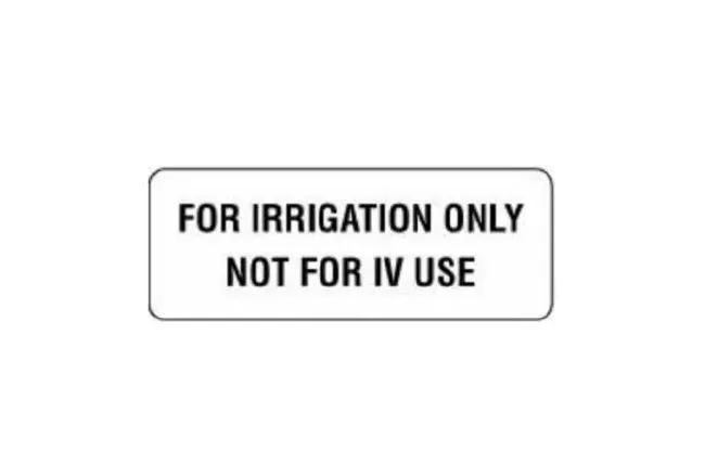 Precision Dynamics - pdc - 59713248 - Pre-printed Label Pdc Communication Label White Permanent Paper For Irrigation Only Not For Iv Use Black Safety And Instructional 1-1/8 X 3 Inch