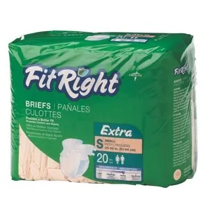 FitRight - FITEXTRASM - FitRight Extra Cloth-Like Brief, Small 20"-33".