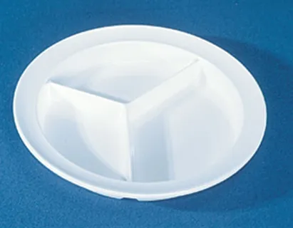Alimed - Inner Lip - 8128 - Partitioned Plate Inner Lip White Reusable Melamine 8-3/4 Inch Diameter