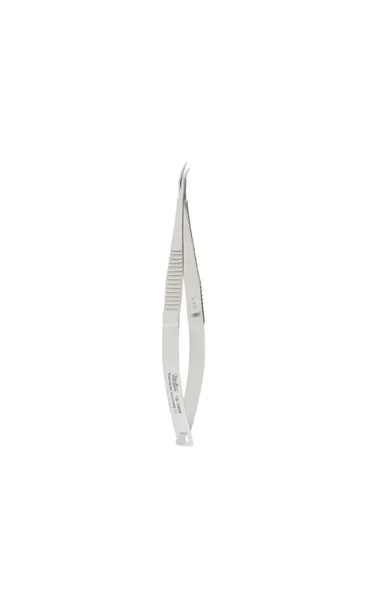 Integra Lifesciences - Miltex - 18-1558 - Corneal Scissors Miltex Castroviejo 4 Inch Length Or Grade German Stainless Steel Nonsterile Thumb Handle With Spring Angled Right Blade Blunt Tip / Blunt Tip