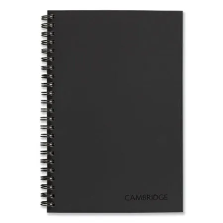 Cambridge - MEA-06074 - Wirebound Business Notebook, 1-subject, Wide/legal Rule, Black Linen Cover, (80) 8 X 5 Sheets