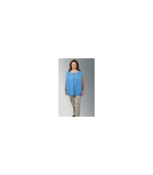 Graham Medical - 53158 - AmpleWear Vest, 36" x 30" (approx 3XL), Front Opening, Snaps, Soft, Durable, Blue Front, White Back, 50/cs (70 cs/plt)