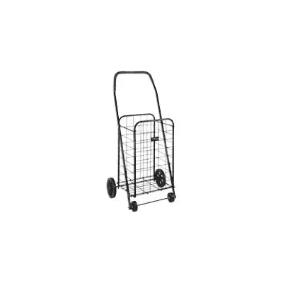 Briggs - 640-8213-0200 - Folding shopping cart, 15"w x 17"d x 36"h. 6" rear and 3" front solid rubber tires. Basket size is 12.5"w x 10.5"d x 20"h. Weight capacity 100 pounds. Weighs only 9 pounds.