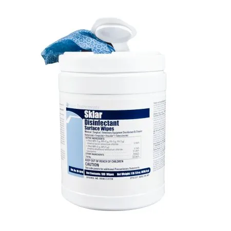 Sklar - 10-1616 - Surface Disinfectant Cleaner Premoistened Alcohol Based Manual Pull Wipe 100 Count Canister Alcohol Scent NonSterile