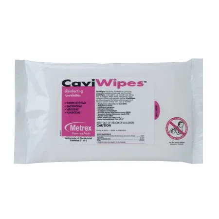 Metrex Research - CaviWipes - 13-1224 -   Surface Disinfectant Premoistened Alcohol Based Manual Pull Wipe 45 Count Soft Pack Alcohol Scent NonSterile