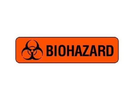 Shamrock Scientific - SBH-8-L - Pre-printed Label Shamrock Warning Label Fluorescent Red Biohazard / Symbol Black Biohazard 5-16 X 1-1/4 Inch