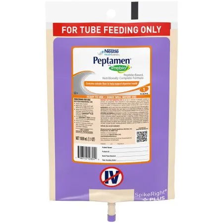Nestle Healthcare Nutrition - Peptamen with Prebio 1 - 10798716228043 - Nestle  Tube Feeding Formula  Unflavored Liquid 1000 mL Ready to Hang Prefilled Container