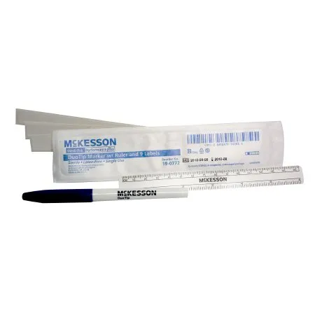 McKesson - Medi-Pak Performance Plus - 19-0772 - Medi Pak Performance Plus Surgical Skin Marker with Label Medi Pak Performance Plus Gentian Violet Fine / Regular Tip Ruler Sterile