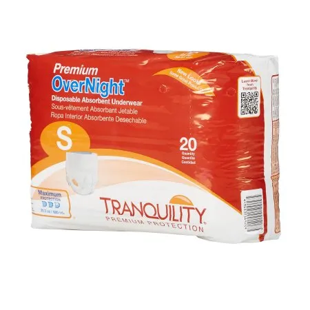 Principle Business Enterprises - Tranquility Premium OverNight - 2114 - Unisex Adult Absorbent Underwear Tranquility Premium OverNight Pull On with Tear Away Seams Small Disposable Heavy Absorbency