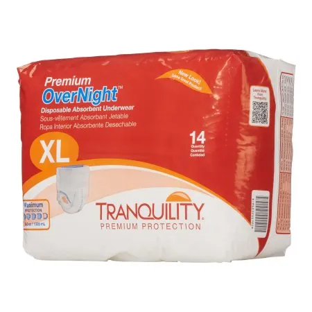 Principle Business Enterprises - Tranquility Premium OverNight - 2117 - Unisex Adult Absorbent Underwear Tranquility Premium OverNight Pull On with Tear Away Seams X-Large Disposable Heavy Absorbency