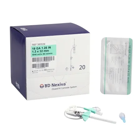 BD Becton Dickinson - Nexiva - 383539 -  Closed IV Catheter  18 Gauge 1 1/4 Inch Sliding Safety Needle