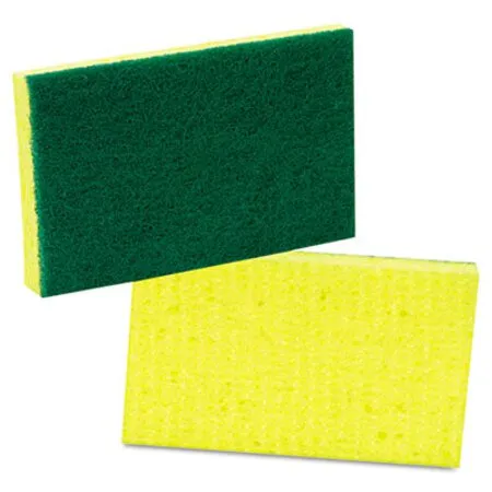 Scotch-Brite PROFESSIONAL - MMM-74CC - Medium-duty Scrubbing Sponge, 3.6 X 6.1, 0.7 Thick, Yellow/green, 10/pack