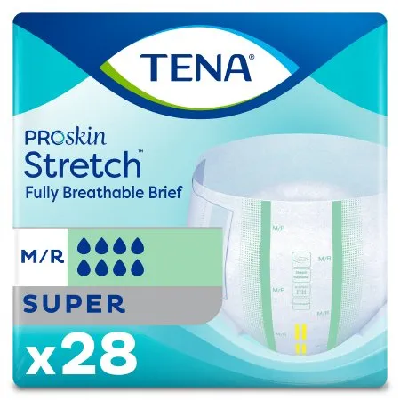 Essity - TENA ProSkin Stretch Super - 67902 - Unisex Adult Incontinence Brief TENA ProSkin Stretch Super Medium Disposable Heavy Absorbency