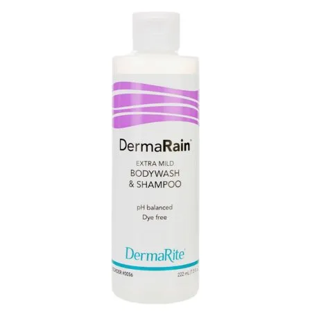 DermaRite  - DermaRain - 0056 - Industries  Shampoo and Body Wash  7.5 oz. Flip Top Bottle Scented