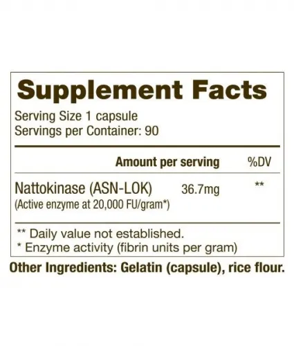 AIDAN Products - 674856000066 - Nattokinase helps promote healthy blood pressure and blood flow.