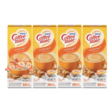 Coffee mate - NES-35180CT - Liquid Coffee Creamer, Hazelnut, 0.38 Oz Mini Cups, 50/box, 4 Boxes/carton, 200 Total/carton