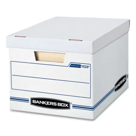 Bankers Box - FEL-00703 - Stor/file Basic-duty Storage Boxes, Letter/legal Files, 12.5 X 16.25 X 10.5, White/blue, 12/carton