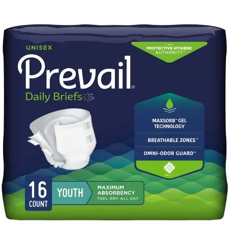 First Quality - Prevail - PV-015 -  Unisex Youth Incontinence Brief  X Small Disposable Heavy Absorbency