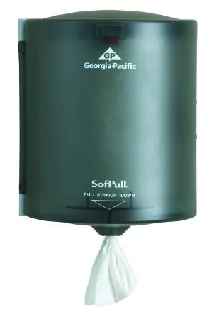 Georgia Pacific - SofPull - 58204 - Paper Towel Dispenser SofPull Translucent Smoke Center Pull 320 Count Wall Mount