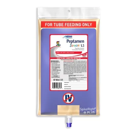 Nestle Healthcare Nutrition - Peptamen Junior 1.5 - 00798716185431 - Nestle  Pediatric Tube Feeding Formula  1000 mL Bag Liquid Whey Protein Impaired GI Function