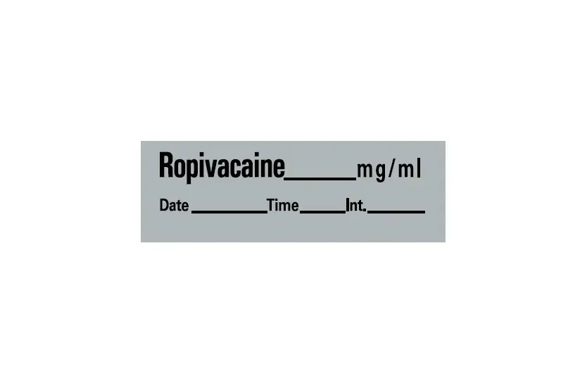 Precision Dynamics - Barkley - An-32 - Drug Label Barkley Anesthesia Label Ropivaxaine_Mg/Ml Date_Time_Int_ Gray 1/2 X 1-1/2 Inch
