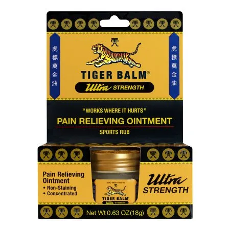 Prince Of Peace Enterprises - Tiger Balm Ultra Strength - 49906031510 - Topical Pain Relief Tiger Balm Ultra Strength 11% - 11% Strength Camphor / Menthol Ointment 18 Gram