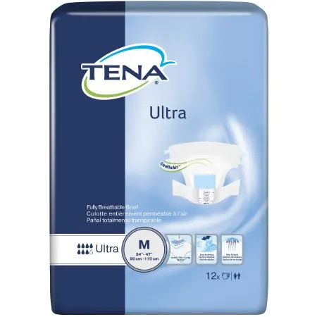 Essity Health & Medical Solutions - TENA Ultra - 67252 - Essity  Unisex Adult Incontinence Brief  Medium Disposable Heavy Absorbency