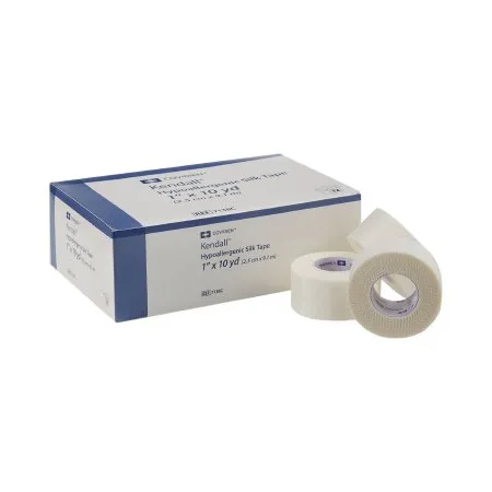 Cardinal - Kendall Hypoallergenic Silk - 7138C -  Hypoallergenic Medical Tape  White 1 Inch X 10 Yard Silk Like Cloth NonSterile