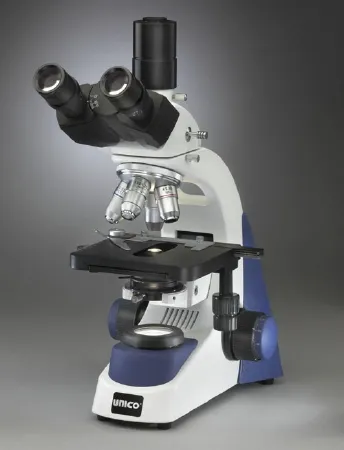 United Products & Instruments - G380 Series - G383 - G380 Series Medical / Veterinary Practice Microscope Trinocular Head Achromat 4x, 10x, 40x, 100x 110 To 240v Mechanical Stage