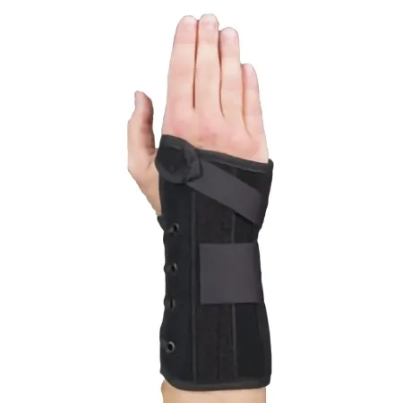 Medical Specialties - Wrist Lacer - 223934 - Wrist Brace Wrist Lacer Aluminum / Felt / Suede Right Hand Black Medium