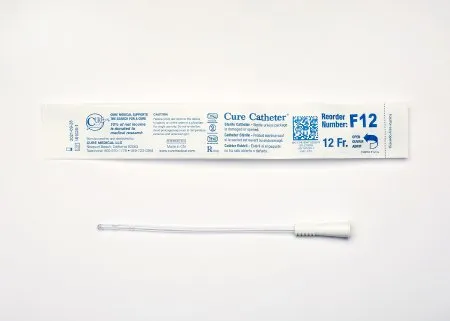 Convatec Cure Medical - Cure Catheter - F12 - Cure Medical  Urethral Catheter  Straight Tip Uncoated PVC 12 Fr. 6 Inch