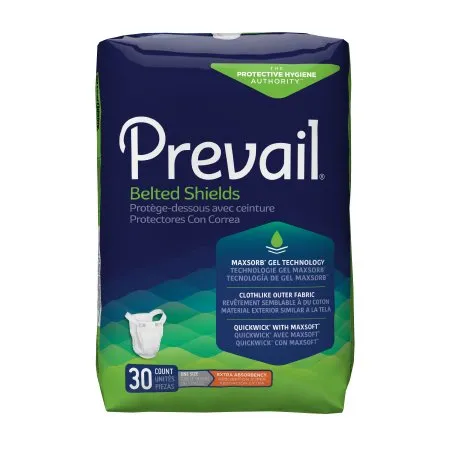 First Quality - Prevail Belted Shields - UGBELT7 - Unisex Adult Sample Incontinence Belted Undergarment Prevail Belted Shields Belted One Size Fits Most Disposable Light Absorbency