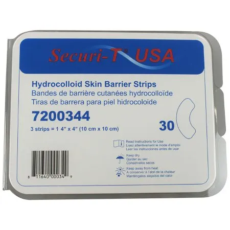 Securi-T - 200344 - Skin Barrier Strip Securi-T Moldable  Standard Wear Adhesive without Tape Without Flange Universal System Hydrocolloid 1/2 Arch