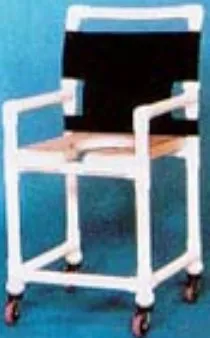 IPU - SC717N - Shower Chair ipu Fixed Arms PVC Frame Mesh Backrest 17-1/4 Inch Seat Width 300 lbs. Weight Capacity