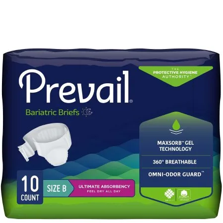 First Quality - Prevail Bariatric - PV-094 -  Unisex Adult Incontinence Brief  Size B Disposable Heavy Absorbency