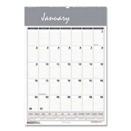 House of Doolittle - HOD-333 - Bar Harbor Recycled Wirebound Monthly Wall Calendar, 15.5 X 22, White/blue/gray Sheets, 12-month (jan-dec): 2024