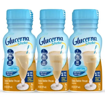 Abbott - 57810 - Nutrition Glucerna shake butter pecan, 8 ounce retail bottle 190 calories per 8 oz