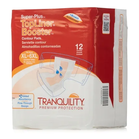 PBE - Principle Business Enterprises - Tranquility Top Liner Contour - 3097 - Principle Business Enterprises  Booster Pad  14 X 32 Inch Heavy Absorbency Superabsorbant Core One Size Fits Most