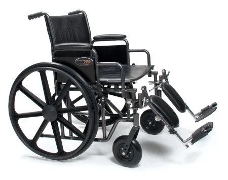 Graham-Field - Traveler HD Heavy Duty - 3G010540 - Bariatric Wheelchair Traveler HD Heavy Duty Dual Axle Full Length Arm Swing-Away Footrest Black Upholstery 24 Inch Seat Width Adult 500 lbs. Weight Capacity