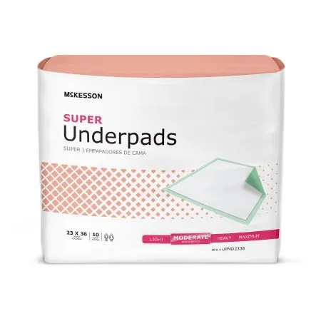 McKesson - UPMD2336 - Super Disposable Underpad Super 23 X 36 Inch Fluff / Polymer Moderate Absorbency