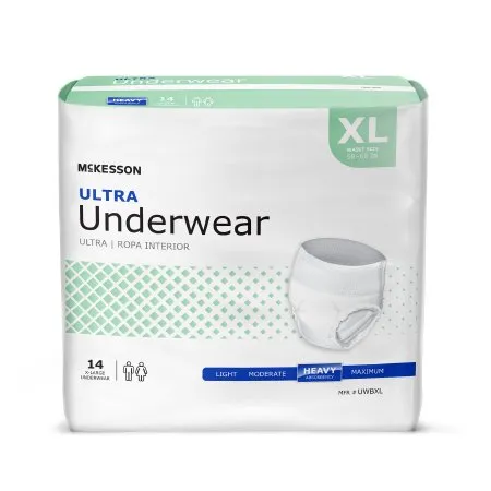 McKesson - UWBXL - Ultra Unisex Adult Absorbent Underwear Ultra Pull On with Tear Away Seams X Large Disposable Heavy Absorbency